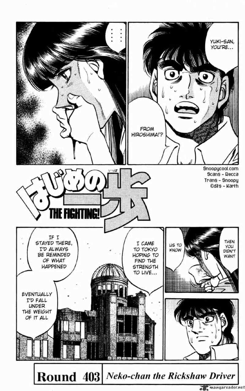 Hajime no Ippo - Chapter 403 : Neko-Chan The Rickshaw Driver - Page 1