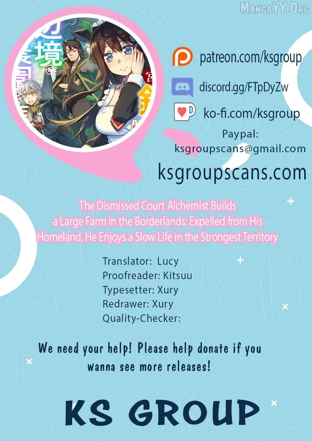 Kaikosareta Kyuutei Renkinjutsushi wa Henkyou de Dai Nouen wo Tsukuriageru - Sokoku wo Oidasareta kedo, Saikyou Ryouchi de Slow Life wo Ouka suru - Chapter 23 - Page 1