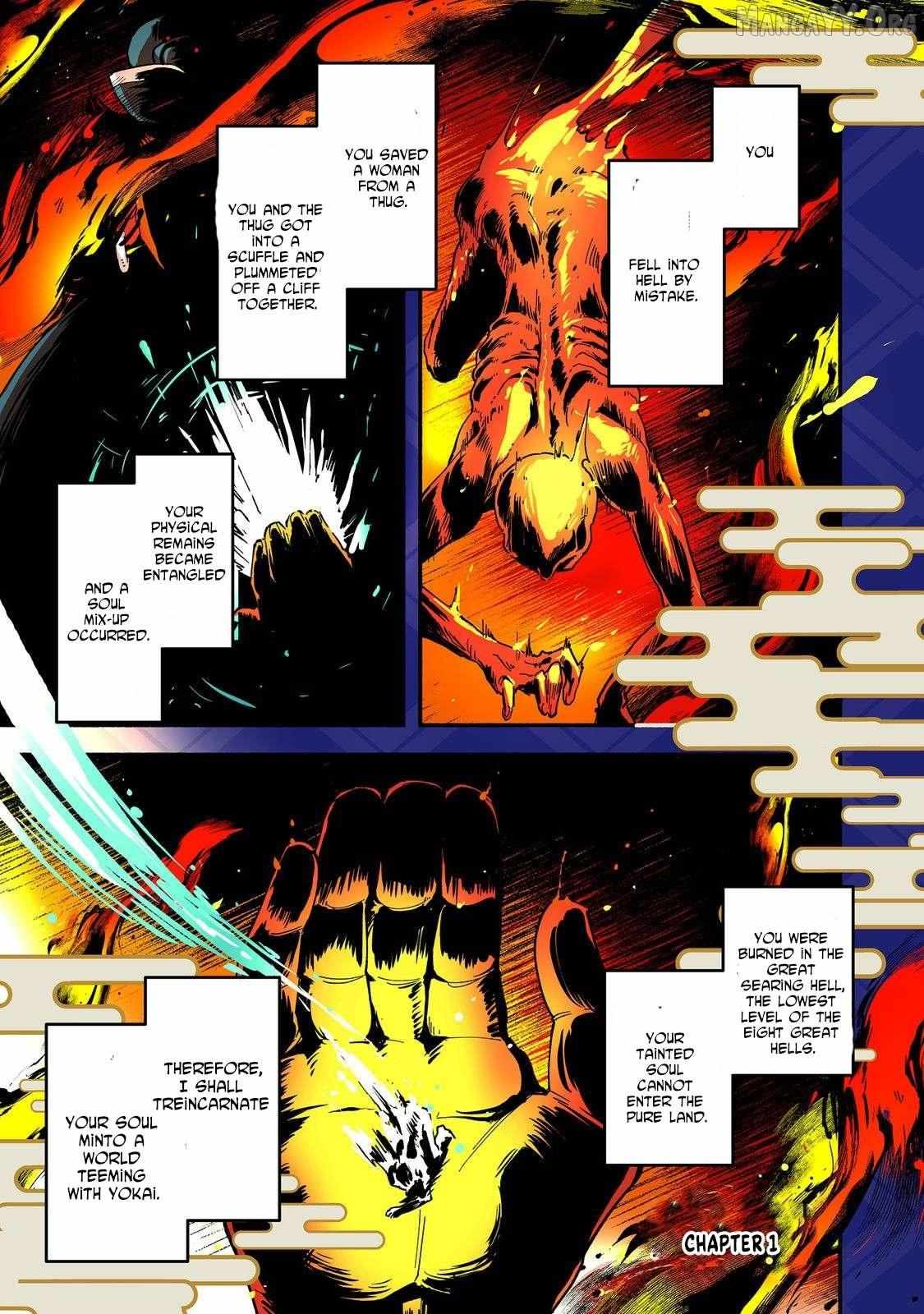 Tensei Onmyouji Kamo Kazuki - Nidoto Jigoku wa Gomen na no de, Enma Daiou no Shinki de Musoushimasu - Chapter 1 - Page 1