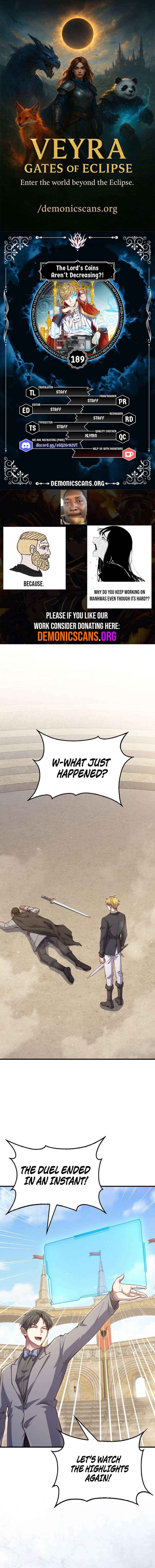 The Lord’s Coins Aren’t Decreasing?! - Chapter 189 - Page 1